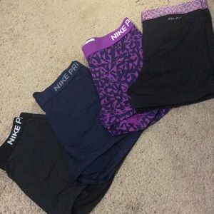 Lot of 4 Nike Pro Spandex Shorts